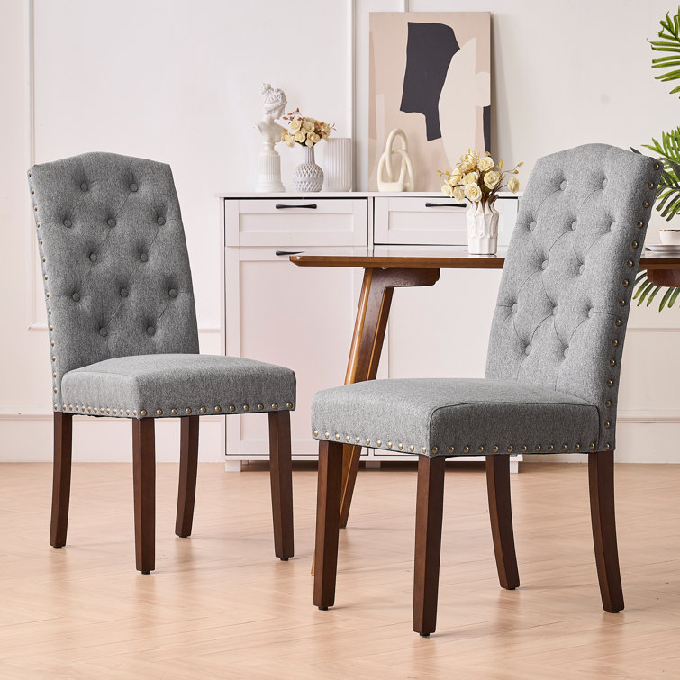 Nini Fabric Upholstered High Back Tufted Parsons Chair Dining Chair